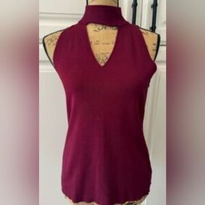 Michael Kors Red Fitted Sleeveless Tank Top